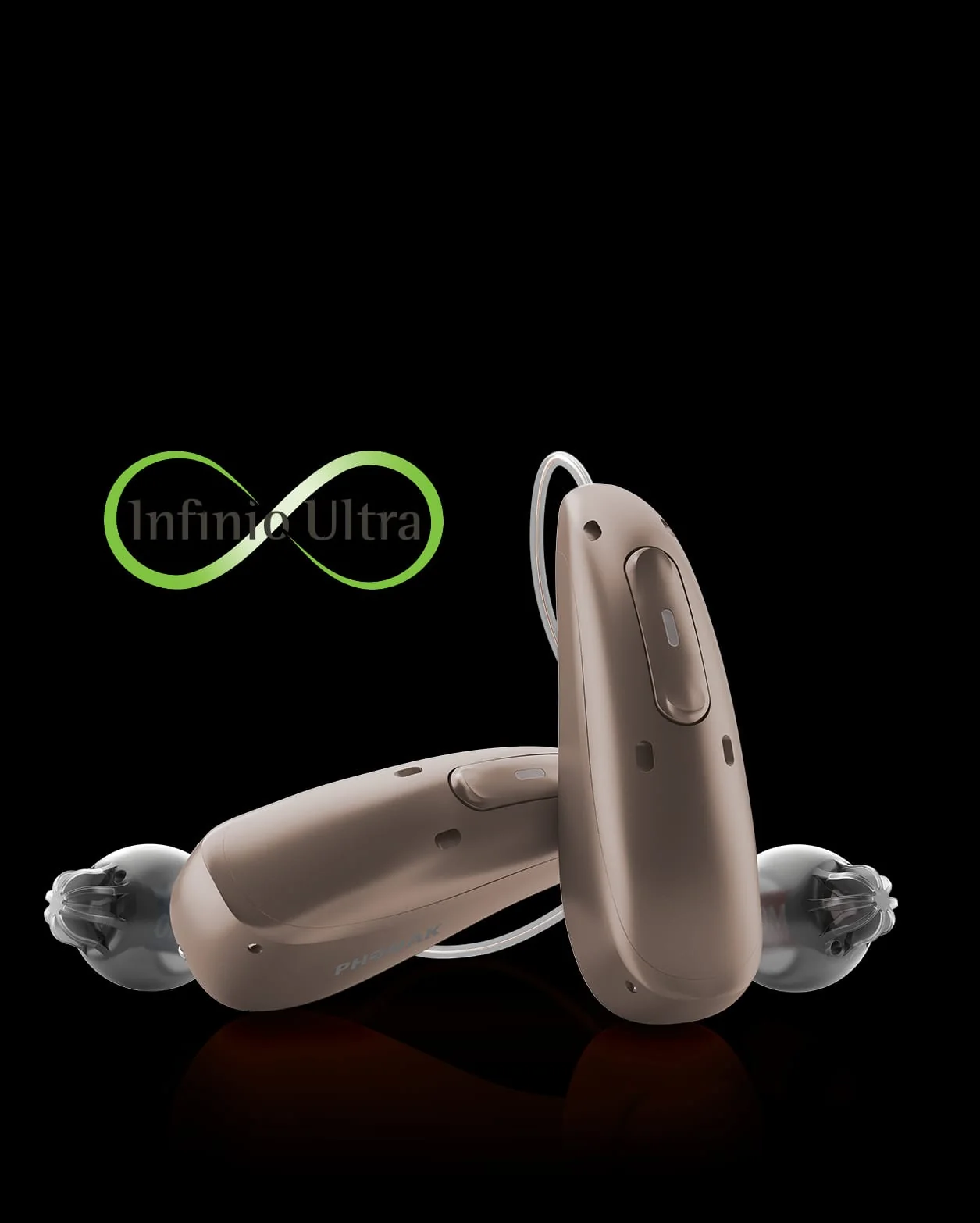 Slim Phonak behind-the-ear hearing aid pair